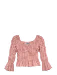 Laagam - Sadie Pink Linen Ruched Blouse - Pikkade varrukatega - L