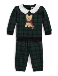 Ralph Lauren Baby - Dog-Print Plaid Fleece Sweatshirt & Pant - Komplektid pikkade varrukatega T-s&auml;rgiga - 53-60