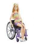 Barbie - Fashionistas Doll #194 With Wheelchair & Ramp, Blond Hair, Rainbow Dress & Accessories - Nukud - ONE SIZE