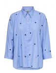 ONLY - Onlnew Lina Grace Str Emb Shirt Noos Wvn - Pikkade varrukatega - XS