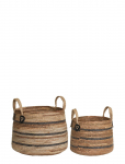 House Nordic - Rani - Baskets, Banana Leaf, Natural, Set Of 2 - Hoiukorvid - 28.5X39X39CM