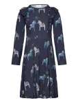 Geggamoja - Bamboo Flared Dress Navy Dala Horse - Pikkade varrukatega vabaajakleidid - 98/104