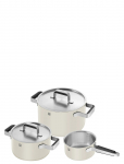 Zwilling - Grytset Pure 3 Delar + 2 Lock, Elfenbens Vit. - Kastrulikomplektid - ONE SIZE