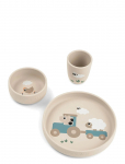Done By Deer - Stick&Stay Dinner Set Tiny Farm Sand - Tassid ja kruusid - PLATE:&Oslash; 18X H 3CM.BOWL:&Oslash; 10X H 4CM.MUG:&Oslash; 6.6X H 7.5CM
