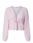 Pieces - Pcsastina Ls V-Neck Tie Top Wvn Msa Bc - Pikkade varrukatega - XL