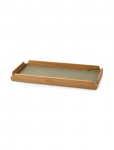 LIND DNA - Teak Tray Square Slim Airy Nupo Herbal Dust/Teak - Kandikud - 36.6X14.6X3.5CM