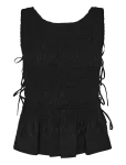 Ganni - Cotton Poplin Smock Tie String Top - Varrukateta - 40