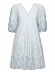 GANNI - Broderie Anglaise Puff Sleeve Mini Dress - L&uuml;hikesed kleidid - 36