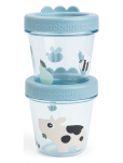 Done By Deer - Baby Food Container 2-Pack Tiny Farm Blue - Beebitoidu konteinerid - &Oslash;8X H 8CM.150ML