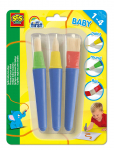 SES Creative - My First - 3 Safe Baby Brushes - V&auml;rvilised pliiatsid - ONE SIZE