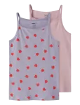 Name It - Nkfstrap Top 2P Lavender Hearts Noos - Varrukateta - 146-152
