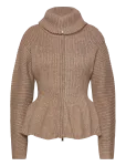 Monki - Rib Knit Peplum Zip Sweater - Kardiganid - XXS