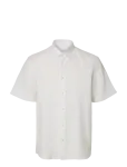 Selected - Slmregclaus Clay Linenblend Ss Sht Noos - L&uuml;hikeste varrukatega s&auml;rgid - M