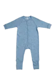 Smallstuff - Night Suit, Light Blue Melange Drop Needle, Merino Wool - Pidžaama kombinesoonid - 62