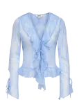 ONLY - Onlcalibea L/S Ruffle Top Wvn Ex - Pikkade varrukatega - XS