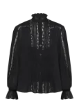 Lauren Ralph Lauren - Lace-Trim Crinkle Georgette Blouse - Pikkade varrukatega - M