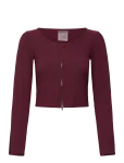 Aim&acute;n - Ribbed Performance Zipped Cardigan - Spordi pikkade varrukatega l&uuml;hikesed topid - XS
