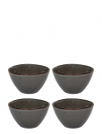 House Nordic - Hilde - Bowl, Ceramic, Grey/Brown &Oslash;15X9 Cm, Set Of 4 - Hommikus&ouml;&ouml;gikausid - 9X15X15CM