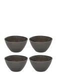 House Nordic - Hilde - Bowl, Ceramic, Grey/Brown &Oslash;15X9 Cm, Set Of 4 - Hommikus&ouml;&ouml;gikausid - 9X15X15CM