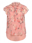 Lauren Women - Floral Ruffle-Trim Georgette Blouse - L&uuml;hikeste varrukatega - 46-48