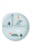 Done By Deer - Stick&Stay Compartment Plate Playground Blue - Taldrikud - &Oslash;18X H 3CM
