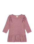 Petit Piao - Dress L/S Frill Modal Heart - Pikkade varrukatega vabaajakleidid - 98