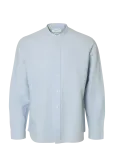 Selected - Slmregclay Linenblend Ls Shirt Band Noos - Linased s&auml;rgid - M