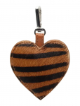 Nunoo - Bagcharm Heart Stripes Deluxe Dark Brown - V&otilde;tmehoidjad ja kotiripatsid - ONE SIZE
