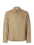 Selected - Slhregjeremy Linen Zip Overshirt - Kerged jakid - L