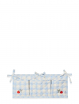 Garbo&Friends - Quilted Bed Pocket, 43X18 Cm, Plaid Sky Blue - V&otilde;revoodi korraldajad - 100X140