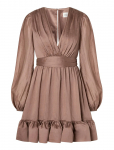 Malina - Jadie V-Neck Ruffled Mini Dress - L&uuml;hikesed kleidid - 42