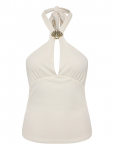 Gina Tricot - Seashell Detail Halterneck Top - Varrukateta - XL