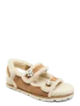 Stuart Weitzman - Wynter Suede Shearling Sport Sandal - Madalad sandaalid - 38.5