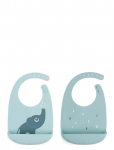 Done By Deer - Silicone Bib 2-Pack Elphee Blue - Varrukateta pudip&otilde;lled - 27X 19X 3.5CM