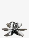 Kunstindustrien - Flower Art Deco Candlestick - Chrome - K&uuml;&uuml;nlajalad - 2.3CM DIAMETER