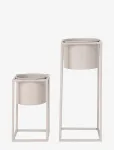 House Nordic - Mette - Flowerpots, Steel, Beige Grey, Set Of 2 - Lillepotid - 50.5X19.5X19.5CM