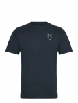 Knowledge Cotton Apparel - Alder Owl Chest Print Tee - Gots/Ve - L&uuml;hikeste varrukatega - S