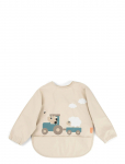Done By Deer - Sleeved Pocket Bib Tiny Farm Sand - Pikkade varrukatega pudip&otilde;lled - LENGTH FRONT:34CM.SLEEVE WIDTH:72CM