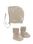 Moonboon - Knitted Bonnet And Booties Giftbox - Beebide kinkekomplektid - 3-6M(62/68CM)