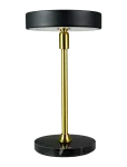 Dyberg Larsen - Moonlight Led Mini Genopladelig Bordlampe Sort Med Sort Marmor, Messing - Laualambid - ONE SIZE