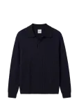 Calvin Klein - Ls Cttn Stitch Polo Sweater 9Gg - Pikkade varrukatega kootud polos&auml;rgid - S
