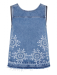 GANNI - Broderie Anglaise Denim Top - Varrukateta - 36