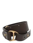 Lauren Ralph Lauren - Equestrian D-Ring Studded Leather Belt - Taljev&ouml;&ouml;d - S