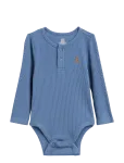 GAP - Baby First Favorites Tinyrib Henley Bodysuit - Pikkade varrukatega - 50/56