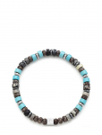 Samie - Matheo - Bracelet With Stone Beads In Turquoise - P&auml;rlitega k&auml;ev&otilde;rud - 17 cm
