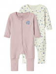 Name It - Nbfnightsuit 2P Zip Ff Jet Flower Noos - Pidžaama kombinesoonid - 104