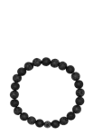 Nialaya - Men's Wristband With Lava Stone, Matte Onyx And Black Logo Ball - K&auml;ev&otilde;rud - M 17 cm