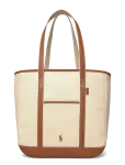Polo Ralph Lauren - Leather-Trim Canvas Medium Shopper Tote - Kandekotid - ONE SIZE