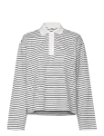 Monki - Long-Sleeved Cotton Polo Top - Polod - S
