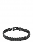 Nialaya - Men's Total Black Woven 8 Mm Box Chain Bracelet - K&auml;ev&otilde;rud - L